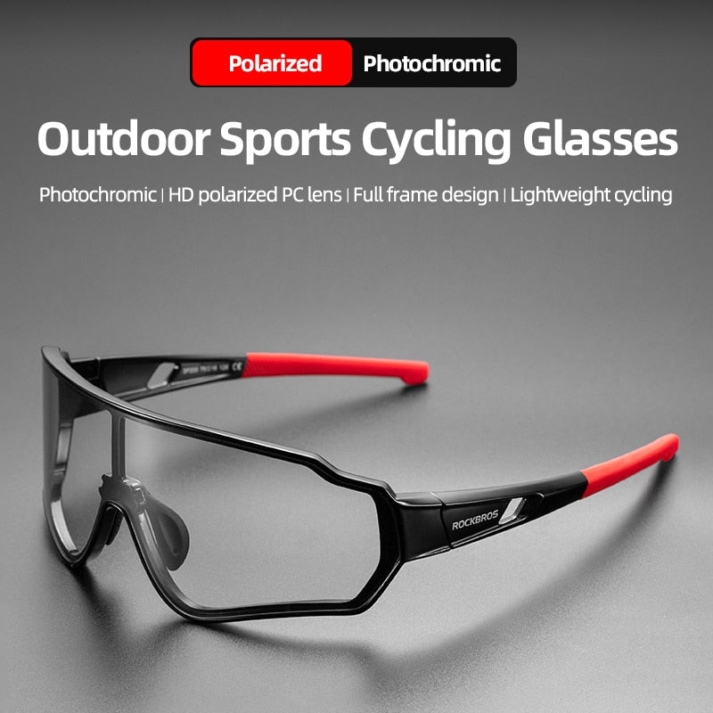 ROCKBROS Óculos de Ciclismo Masculino e Feminino Fotocromático Esporte ao Ar Livre .